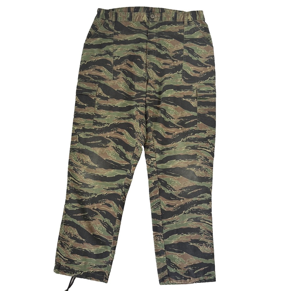 Tiger Stripe Camo Cargo Pants Mens 36x32 Green Canvas Relaxed BDU Military